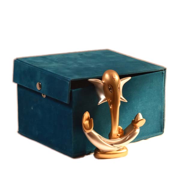 Ganesha Outline Silver- Gold plated