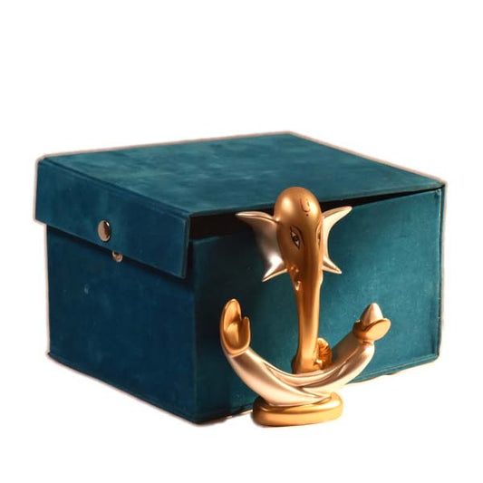 Ganesha Outline Silver- Gold plated
