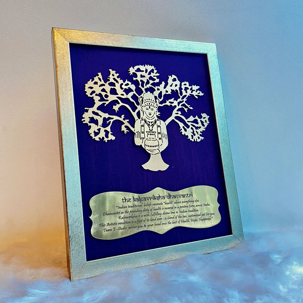 Dhanvantri with Wine red silk background