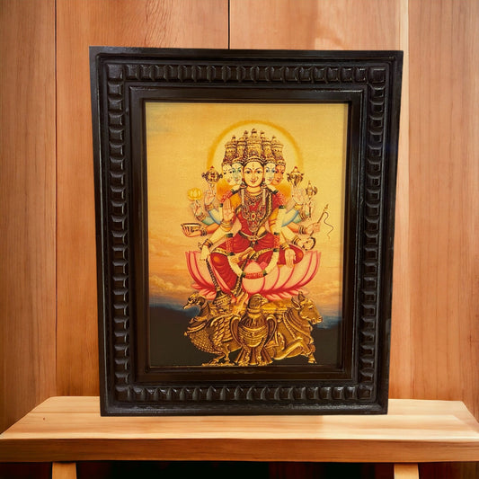 Gayatri Gold Leafed Art With Wooden Frame
