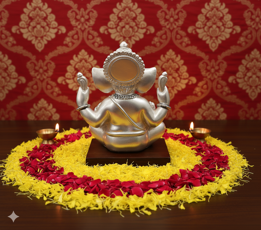 Silver laddoo Ganesha