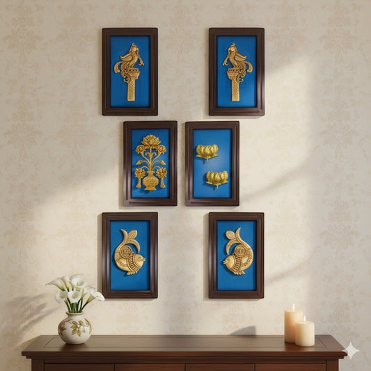 Brass Blue WallArt Set