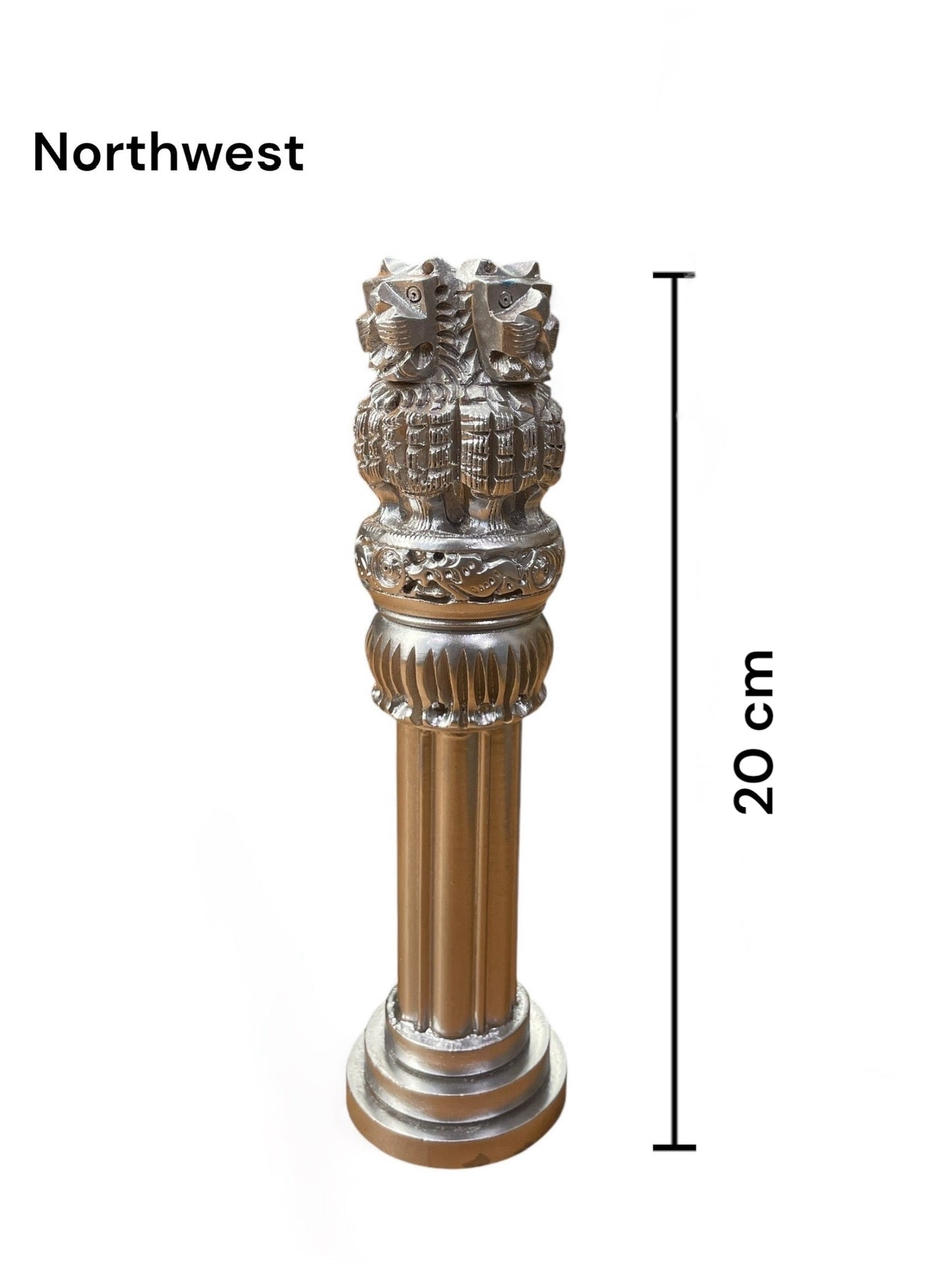 Set Of Three Ashoka pillar - Blue, Silver & Earth tone