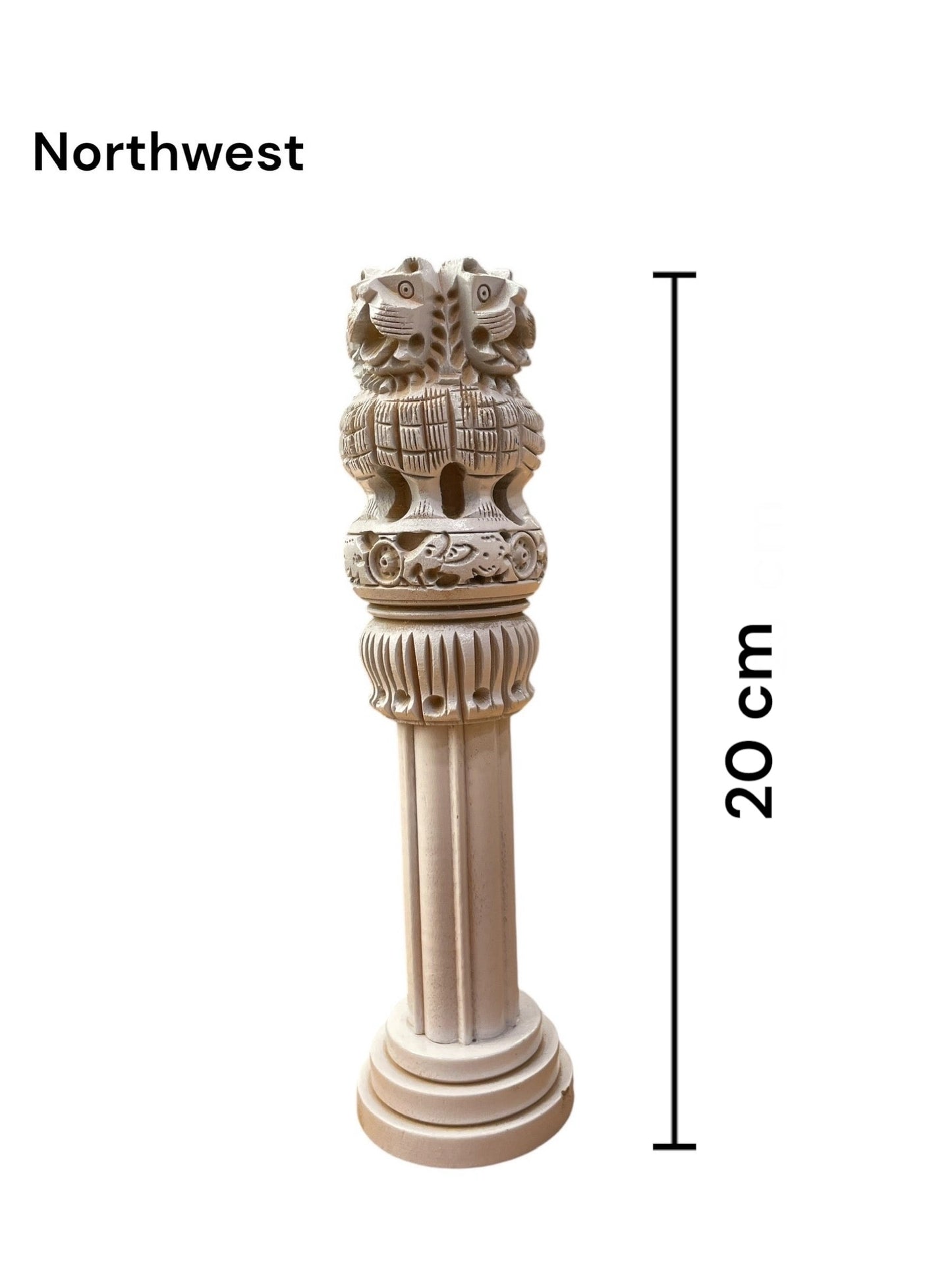 Set of Three Ashoka Pillar; White , Red & Silver