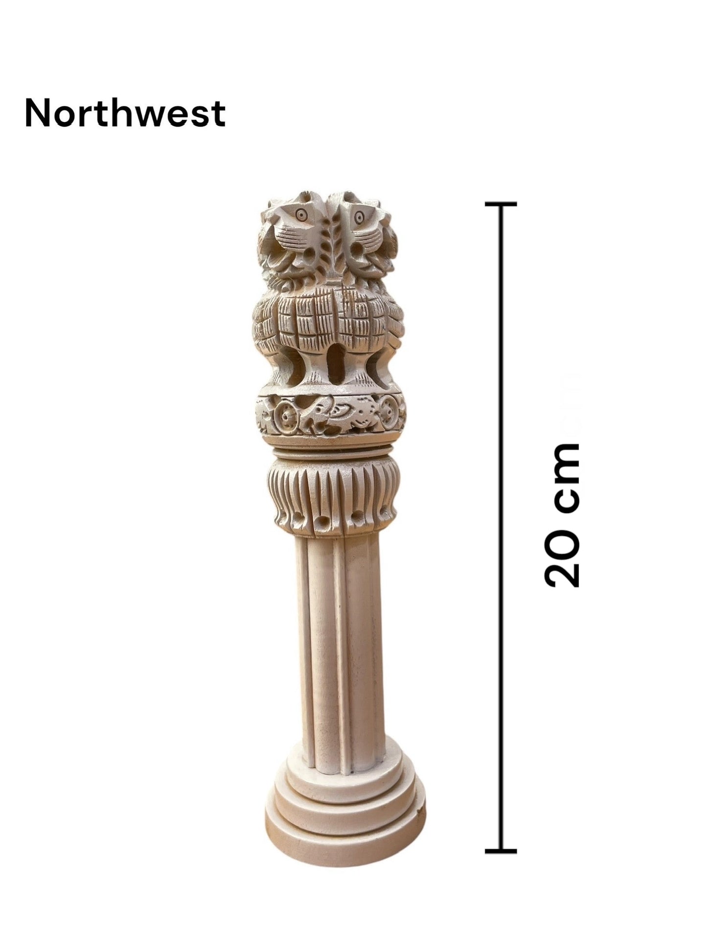 Set of Three Ashoka pillar ; Silver, Green & white