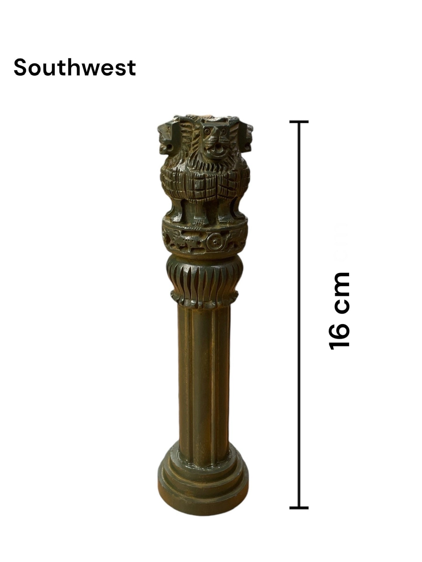 Set of Three Ashoka pillar ; Silver, Green & white