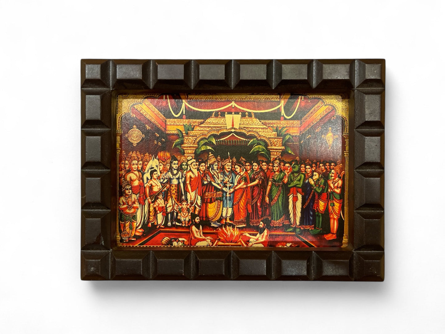Srinivasa Kalyanam Gold foiled artwork in wooden frame