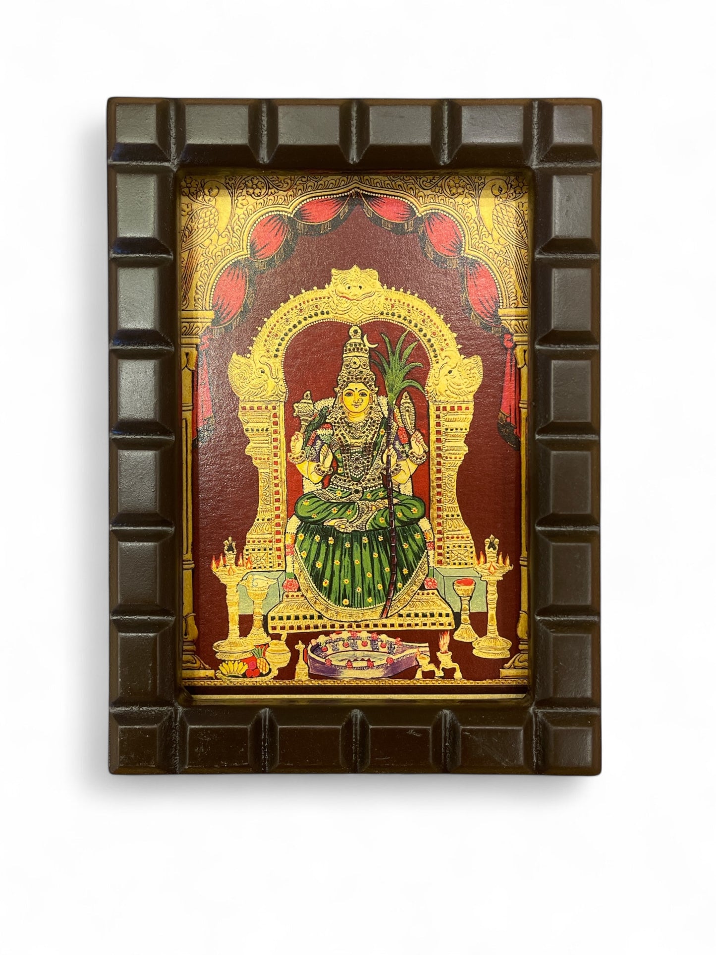 Rajarajeshwari Gold Foiled Art with wooden Frame