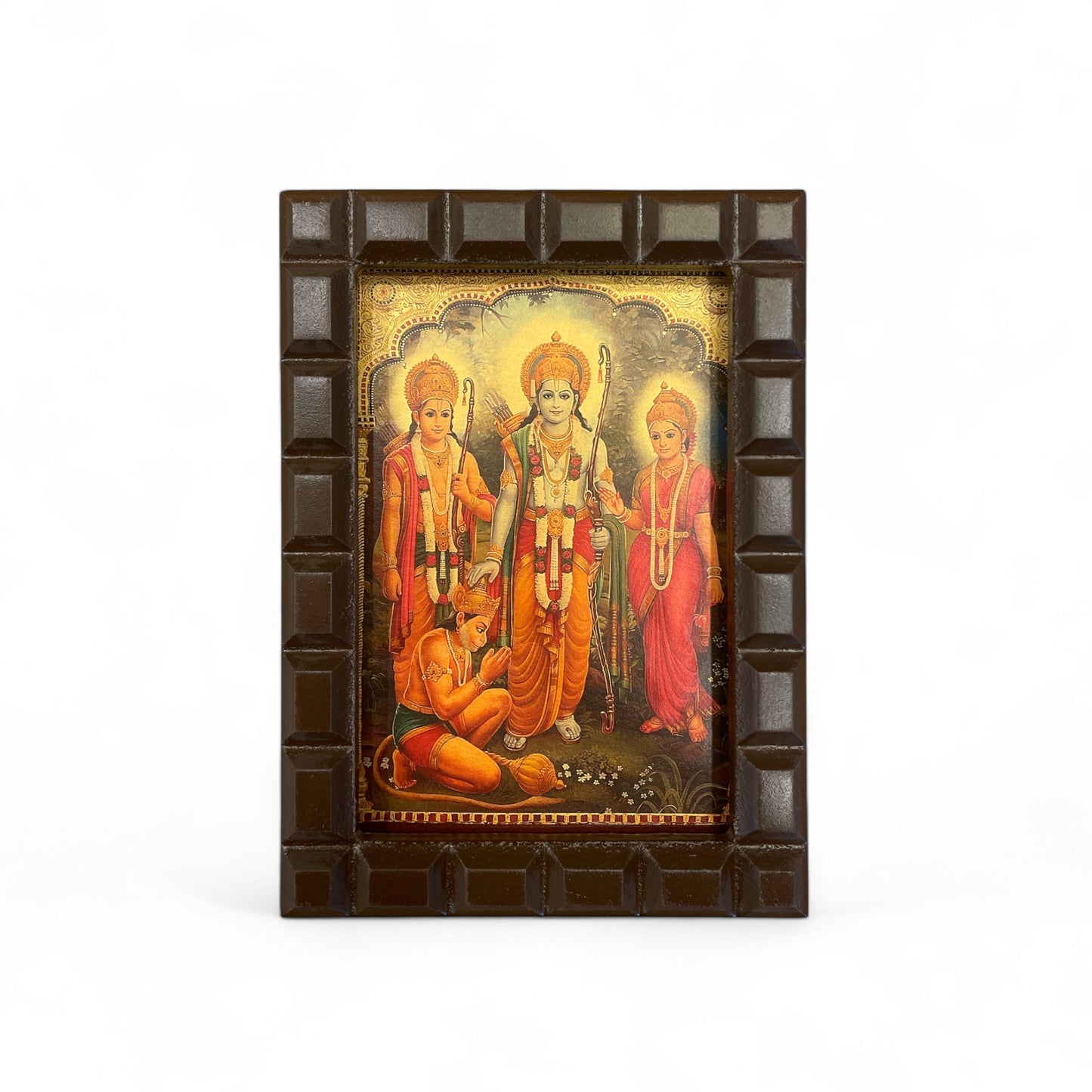 Ram Parivar- 2 Gold leafed artwork in wooden frame