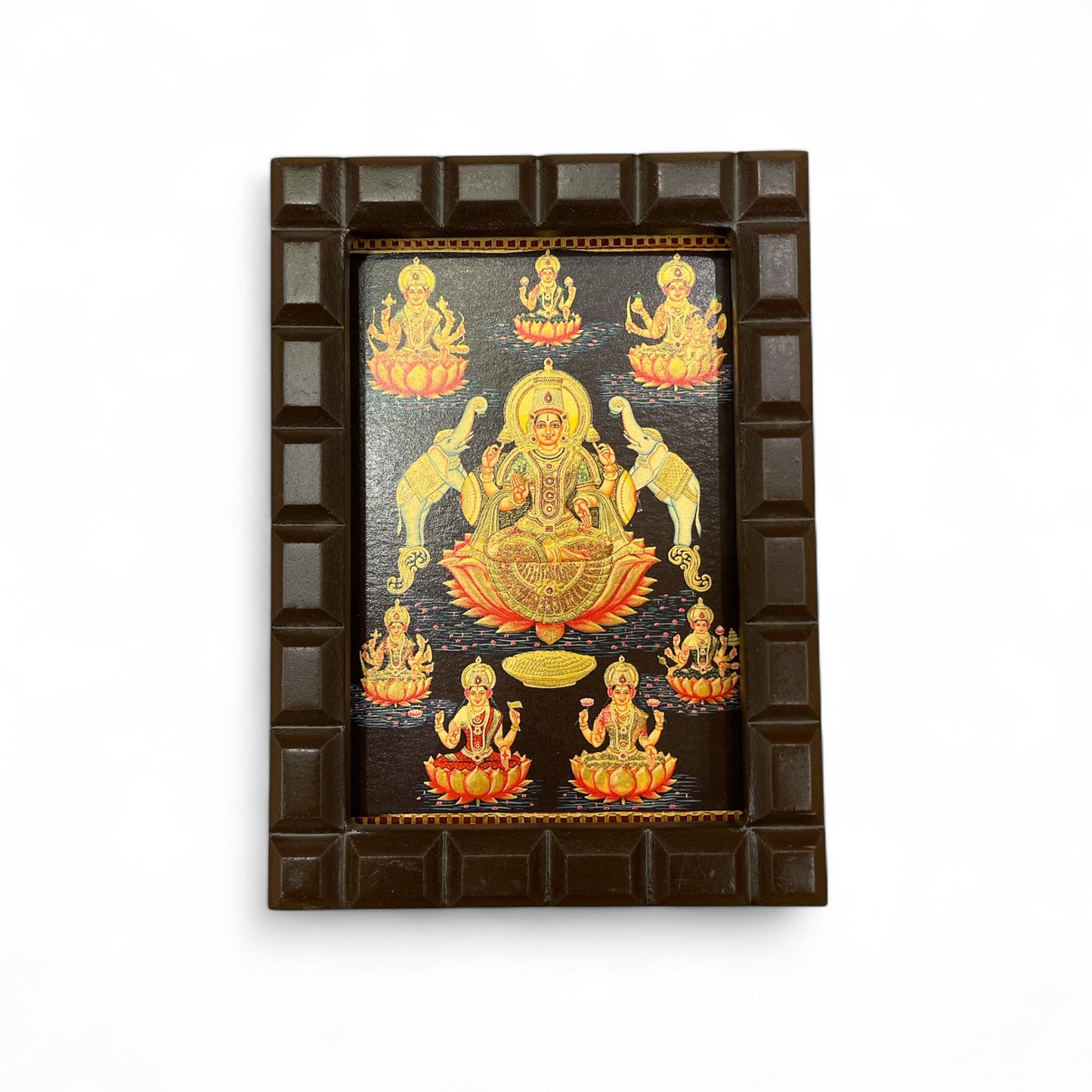 Astalakshmi -2 Gold Leafed Art With Wooden Frame.