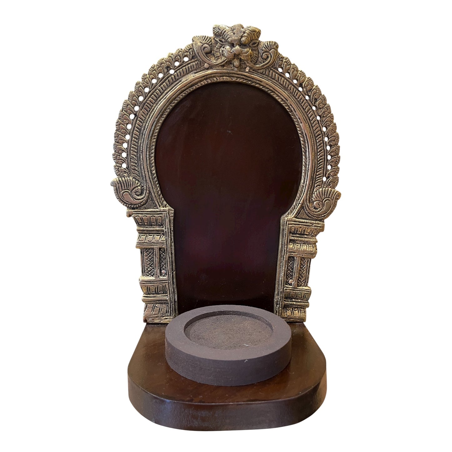 Brass statue wall