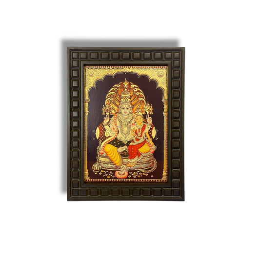 Lakshmi Narayana 2 Gold foiled art Within wooden frame
