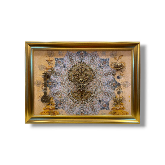 Manifestation Brass Wall Art in Moulded Gold Frame