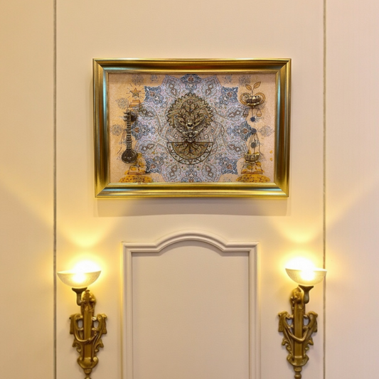 Manifestation Brass Wall Art in Moulded Gold Frame