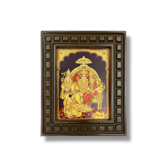 Ram Parivar- 3 Gold leafed artwork in wooden frame