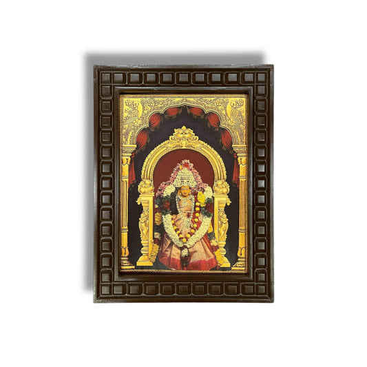 Saraswati Gold Foiled art within wooden frame. 2