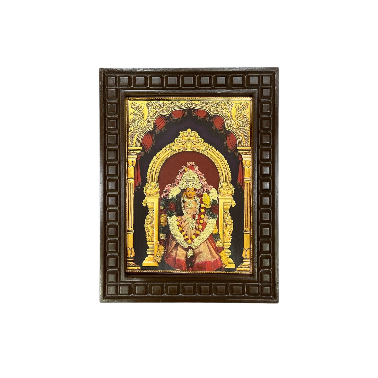 Challandi Amma Gold Leafed Art With Wooden Frame