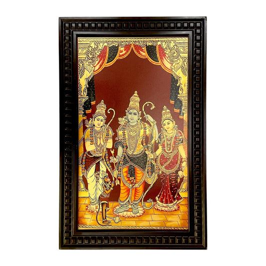 Gold Leafed Art Shri kodandarama Swami With Wooden Frame
