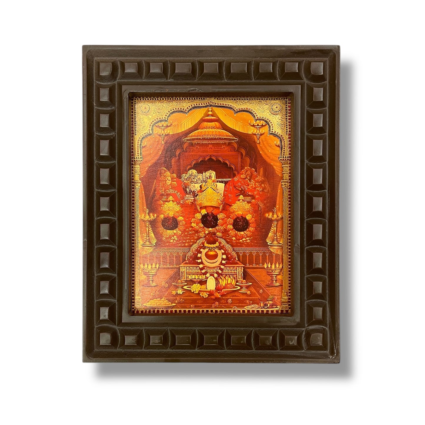 Vaishno Devi Gold Foiled art within wooden frame