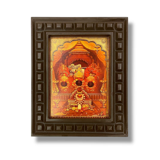 Vaishno Devi Gold Foiled art within wooden frame