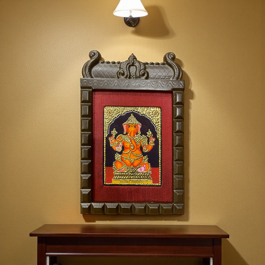 Kshipra Ganapati Tanjore Painting