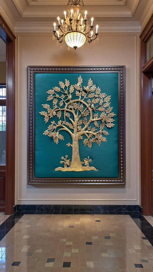 Royal Brass Flower of Life Wall Art – Framed in Premium Wood