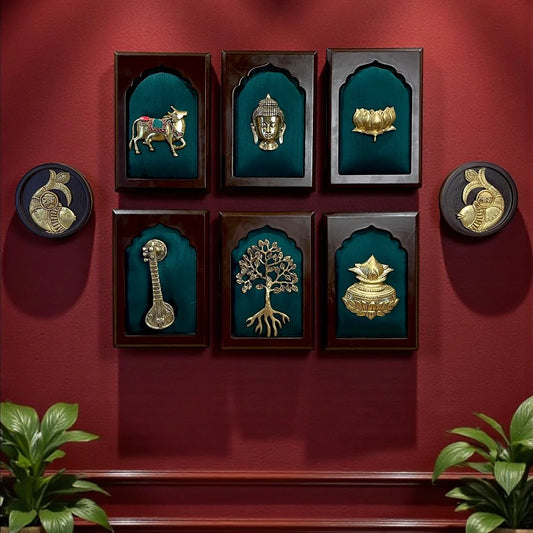 Brass Green Wall Art Set