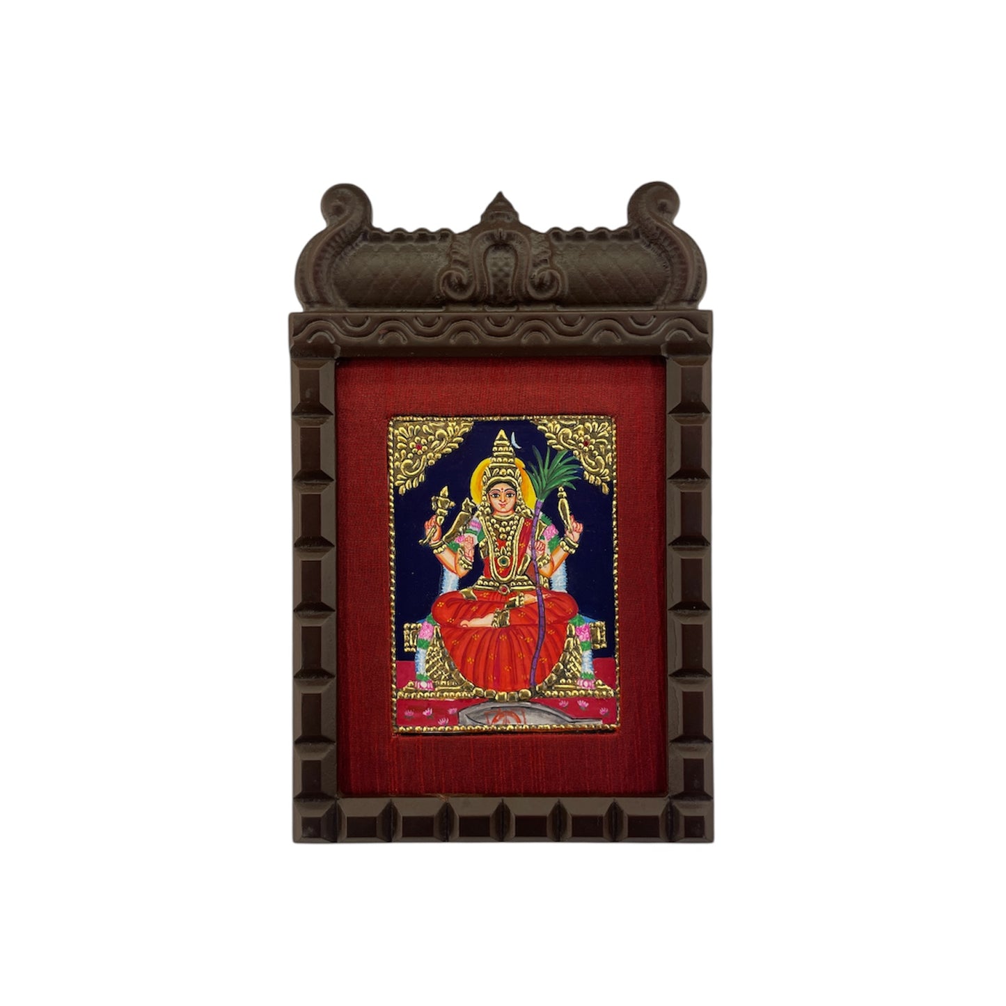 Kamakshi Amman Tanjore Painting in Temple Frame
