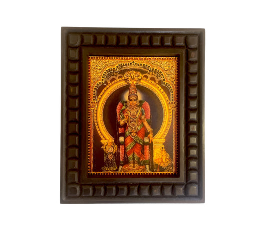 Bangaru Kamakshi Gold leafed Art Within Wooden Frame
