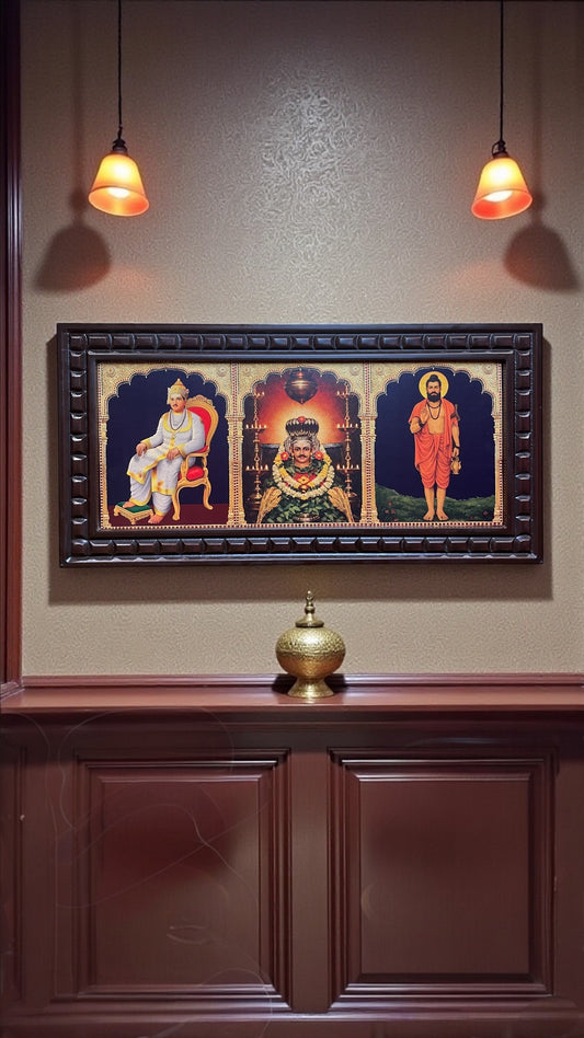 Trinity of Gurus Sacred Frame – Basavanna, Shree Siddeshwara & Tippe Rudra Swamy