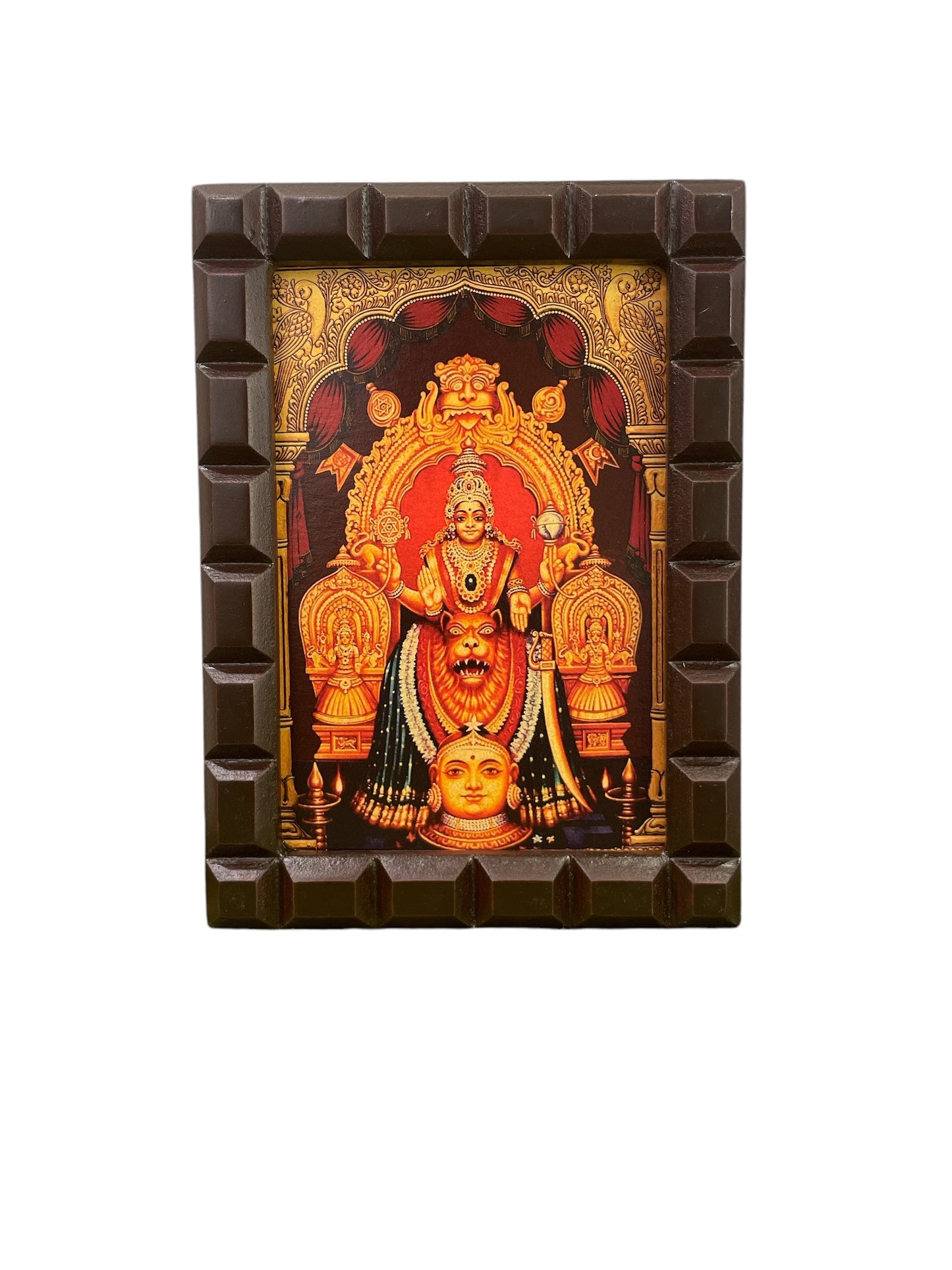 Mookambika Devi Gold foiled Art within wooden frame