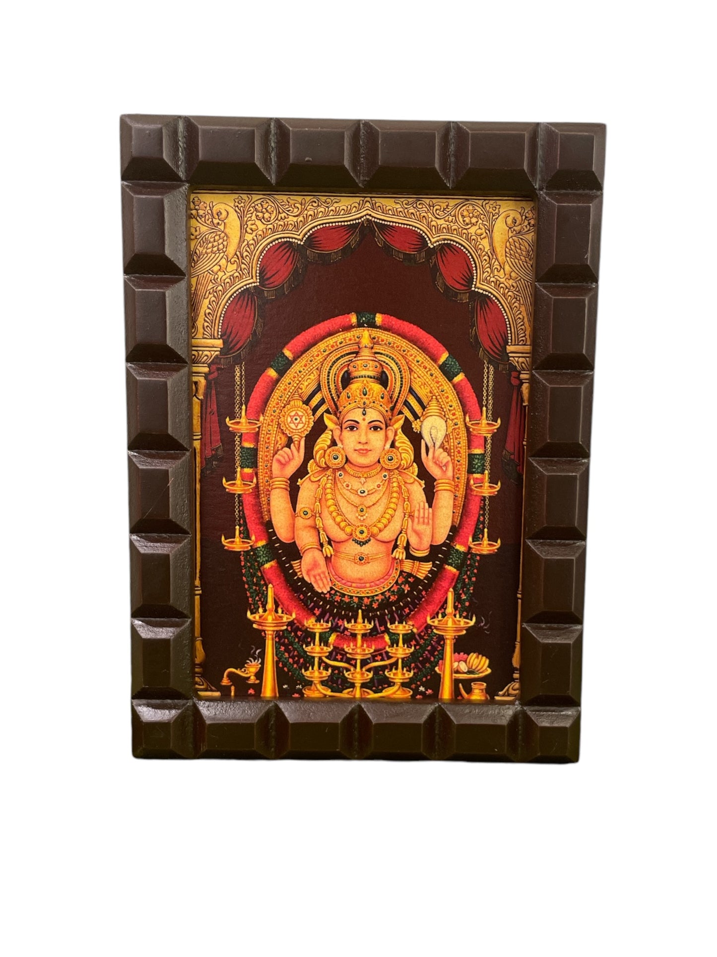 Chottanikkara Devi Gold Foiled art within wooden frame