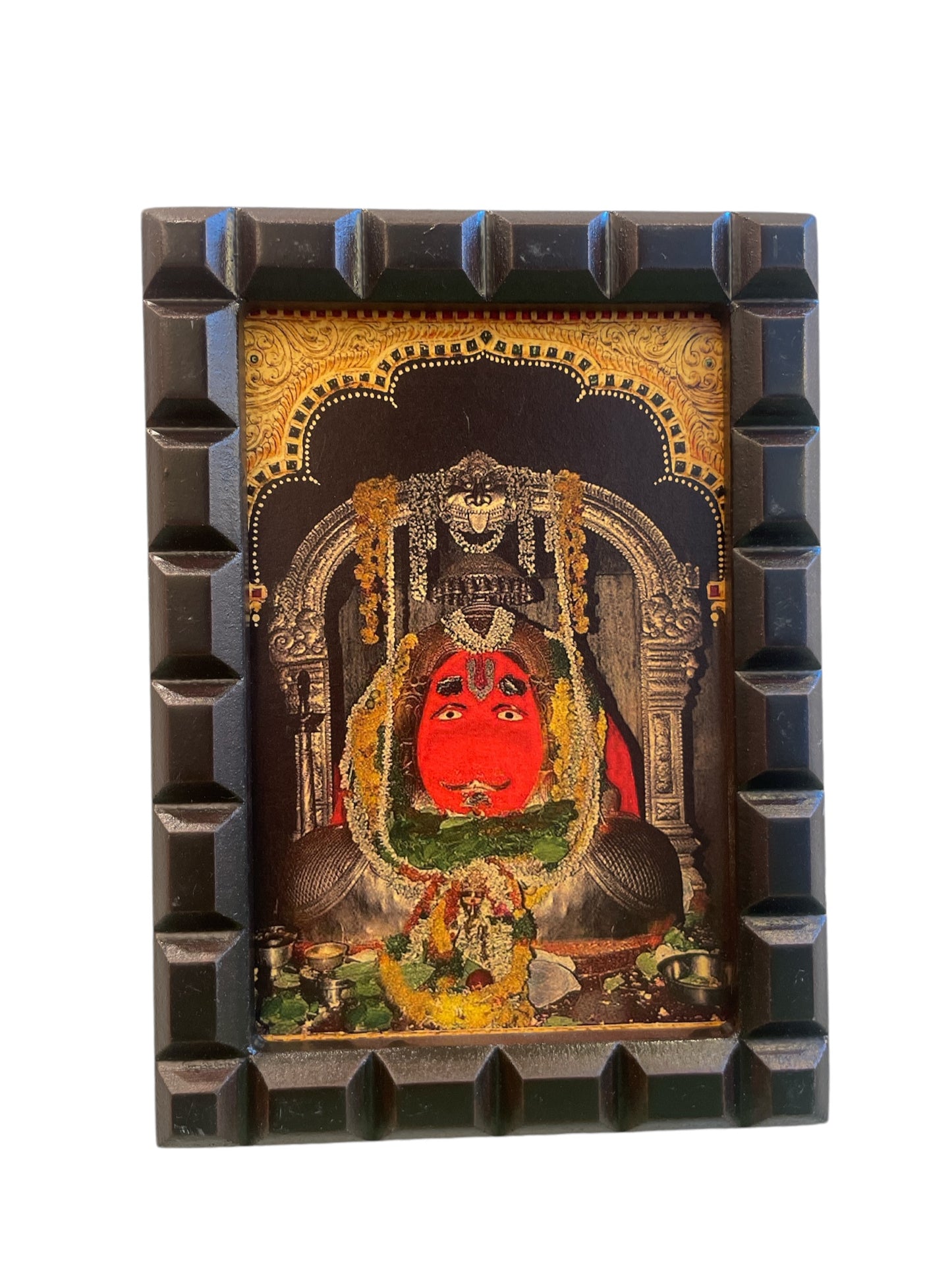 Salasar Balaji Hanuman Gold Leafed Art With Wooden Frame