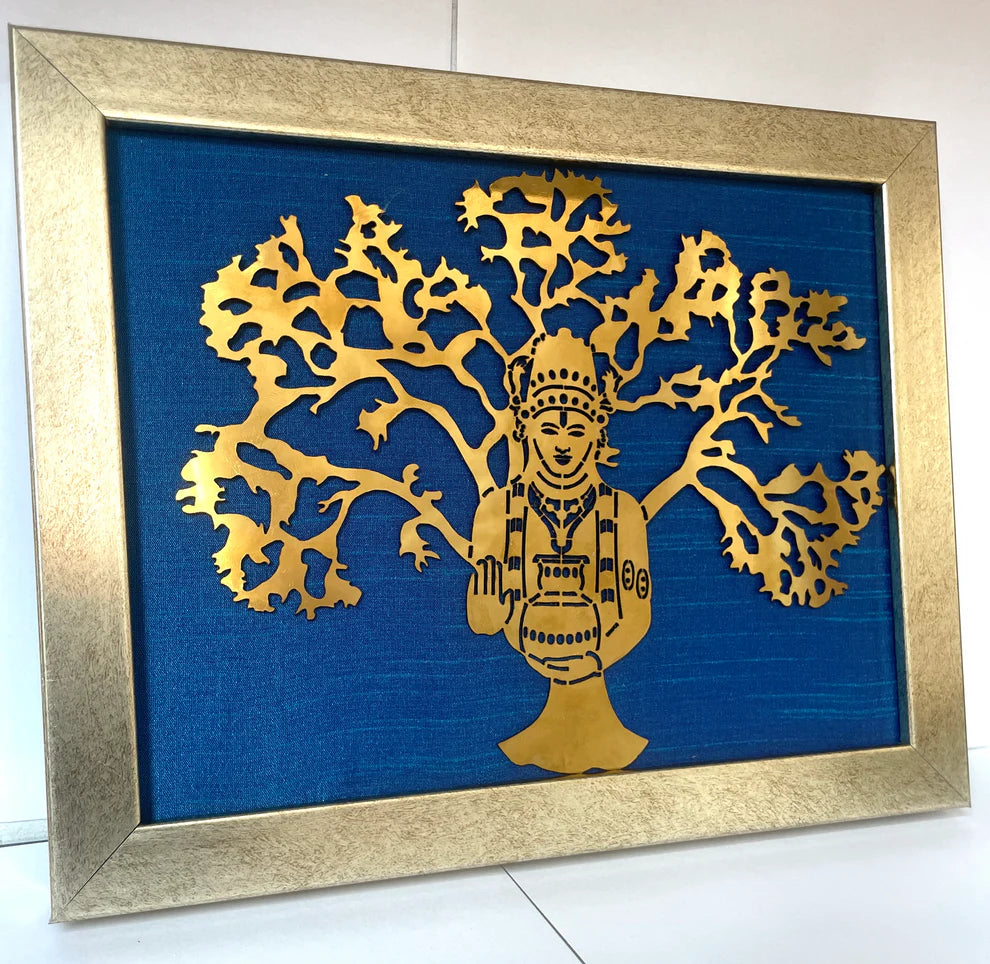 Dhanvantri with Orange silk background