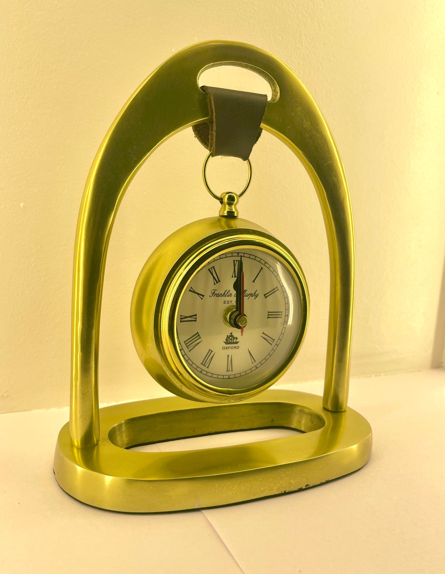 Hanging Clock with Leather Strap