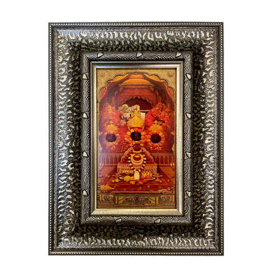 Silver Moulded Vaishno Devi Wall Art Frame – Contemporary Spiritual Decor