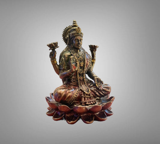 God Statue Lakshmi Devi Seated on Lotus