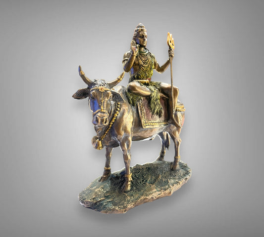 God Statue Shiva Seated on Nandi