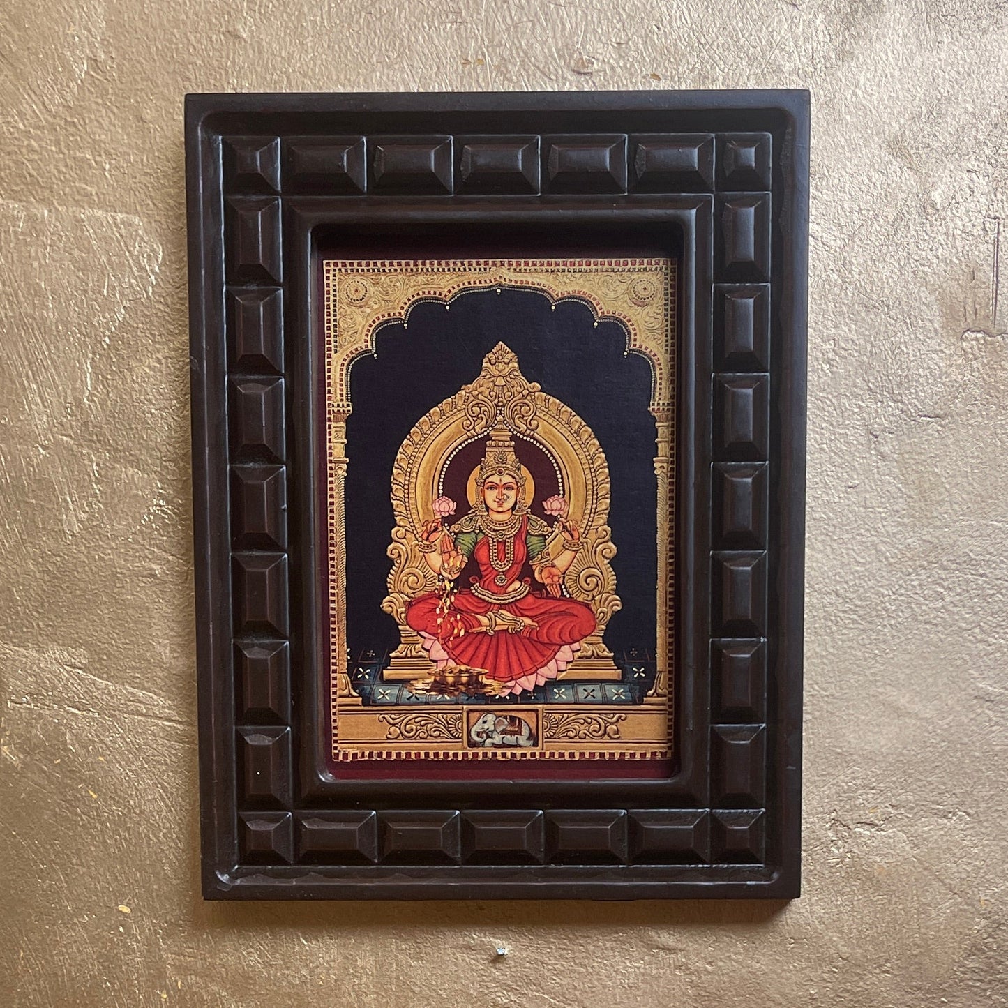 Goddess Lakshmi Frame Divine Gold Foil