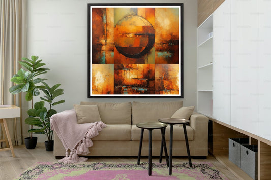 Rustic Abstract Art Paint on Canvas - without frame