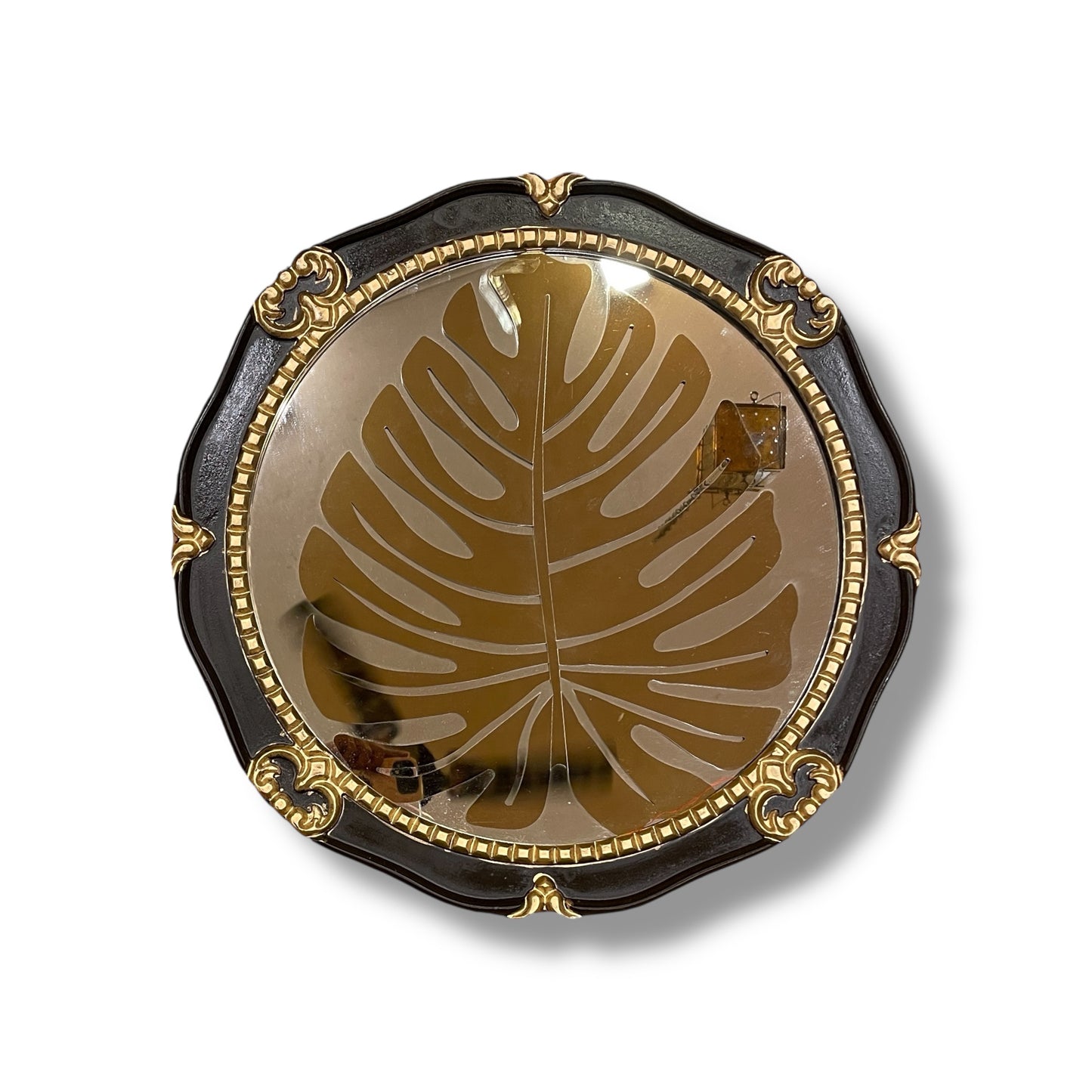 Luxury Monstera Leaf Wall Mirror – Gold & Brown Ornamental Frame
