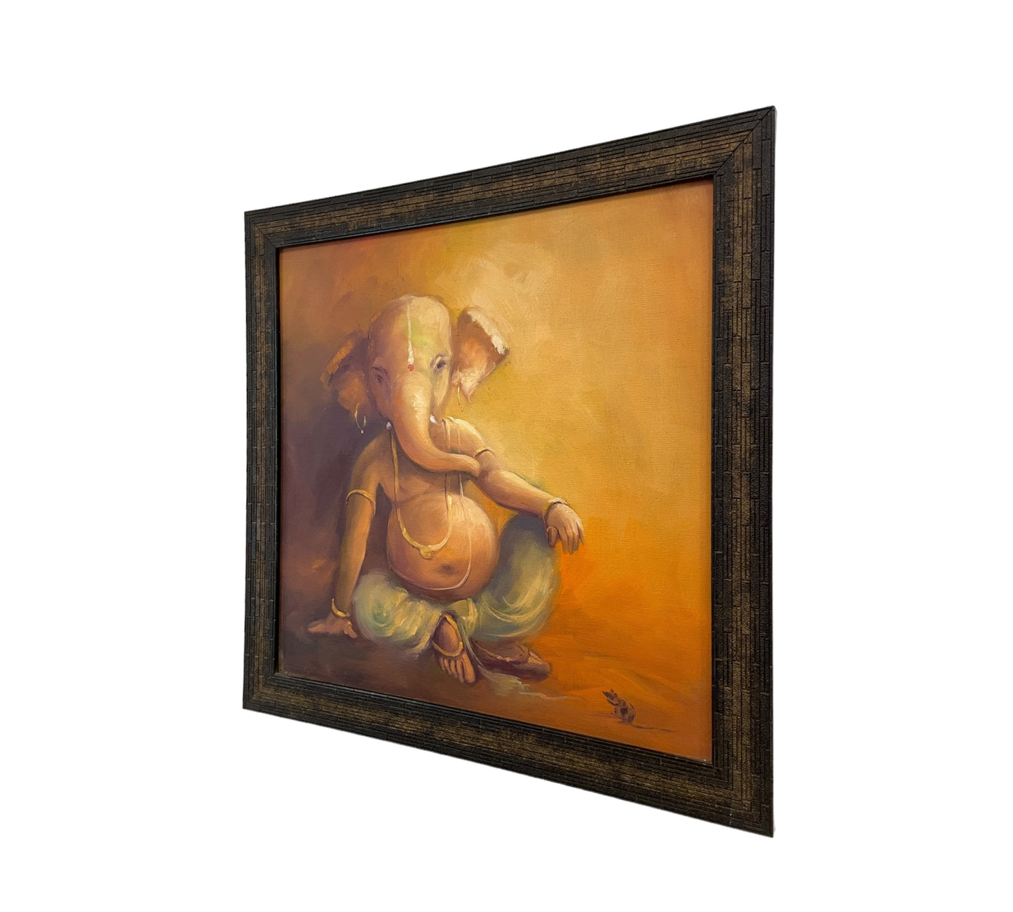 God Blessing Ganesha Acrylic Painting on Canvas - Without Frame 1