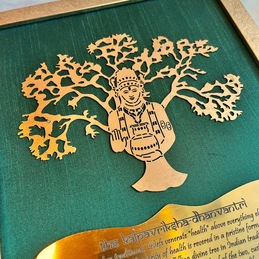 Dhanvantri with Green silk background