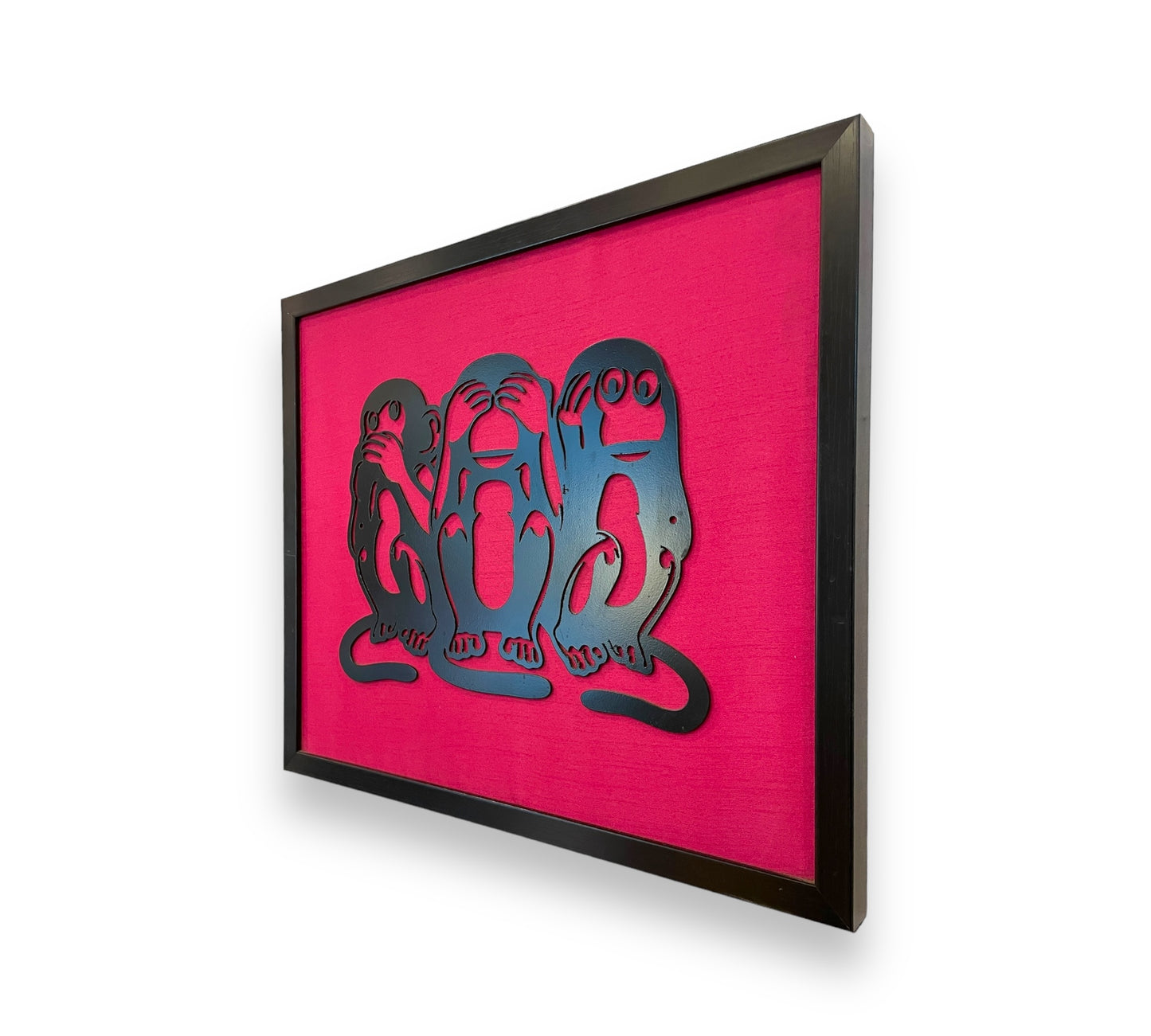 Wisdom Trio Metal Art Monkeys