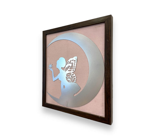 Skyborne Reverie: Metal Art Lady of the Sky on Moon