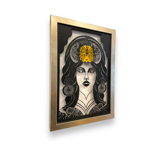 Fluttering Grace Metal Art Lady with Butterfly