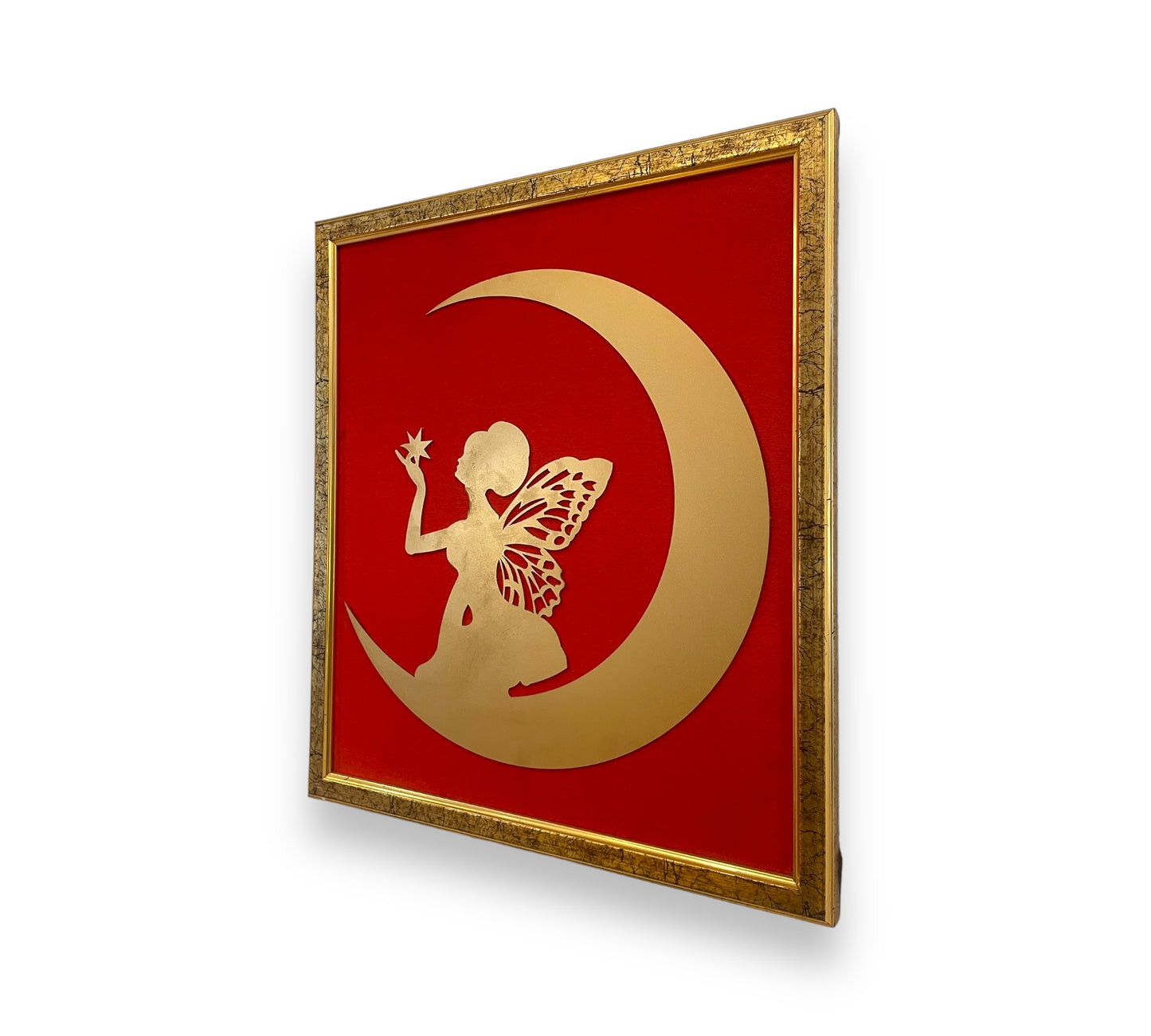 Skyborne Reverie: Metal Art Lady of the Sky on Moon