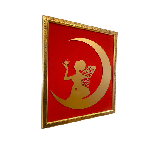 Skyborne Reverie: Metal Art Lady of the Sky on Moon