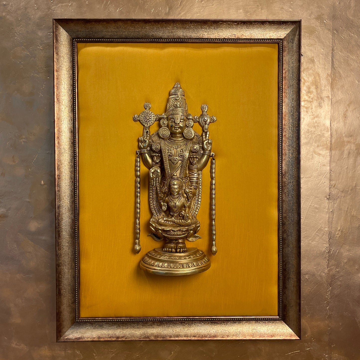 Thirupathi Balaji with Lakshmi Brass Wall Art