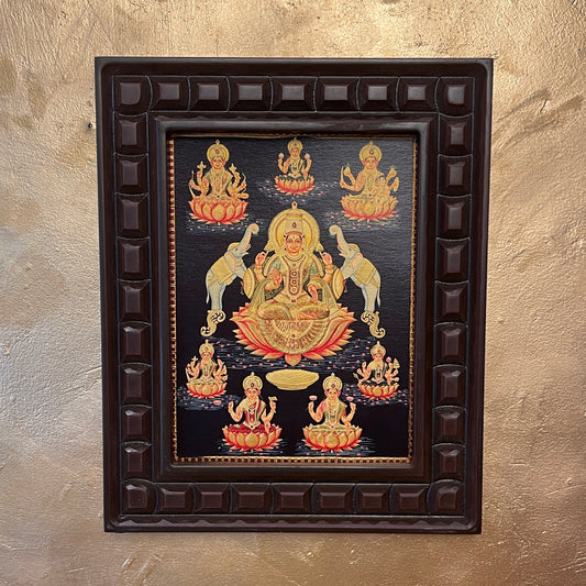 Asta Lakshmi Gold Leafed Art with Wooden Frame